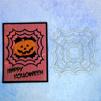 

Kokorosa Halloween Cutting Dies Metal Dies Spider Web Layer Frame Die Scrapbooking Album Card Making Embossing Stencil Diecuts