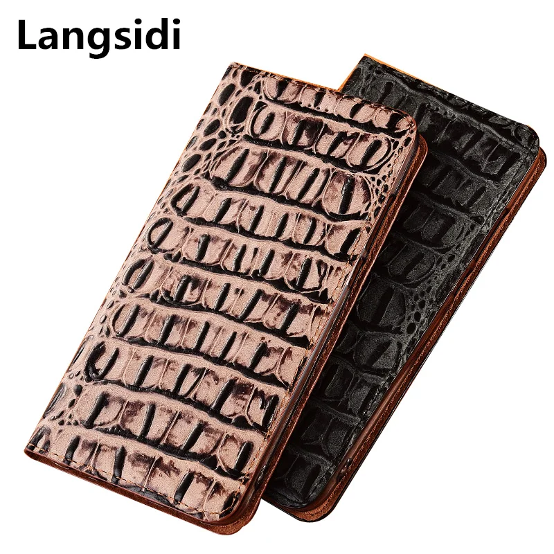

Crocodile Back Pattern Genuine Real Leather Magnetic Flip Phone Bag For Sony Xperia Z5 Premium/Xperia Z5 Compact Phone Case Capa