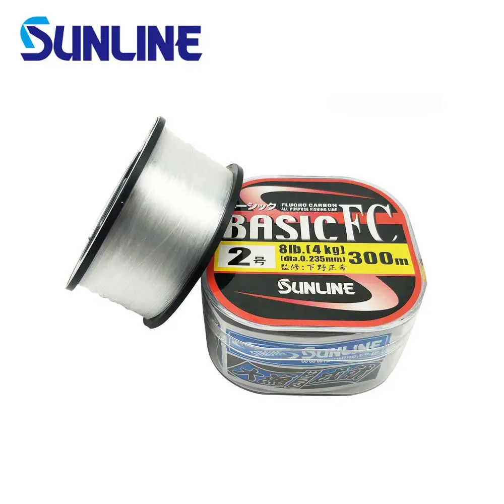 Оригинальная леска SUNLINE BASIC FC 225 м/300 м прозрачная цветная рыболовная из