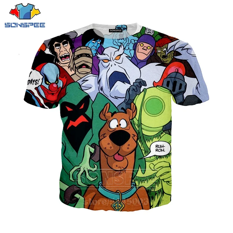 Футболка Scooby Doo летняя Мужская и Женская толстовка с 3D принтом аниме Чили топ