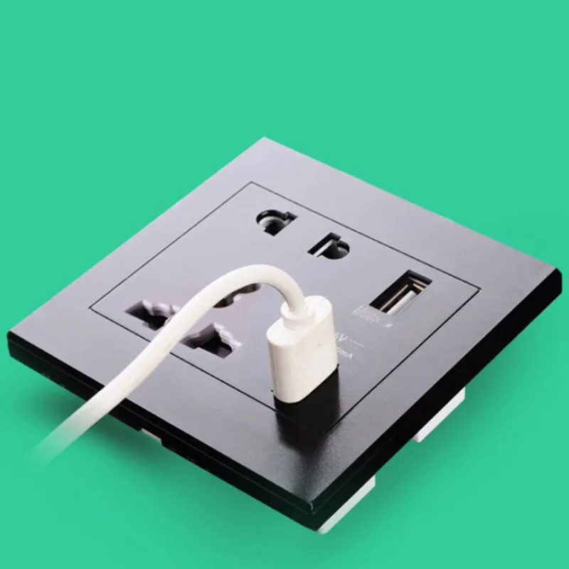 Двойной USB порт розетка настенное зарядное устройство адаптер зарядка 2A настенное зарядное устройство адаптер ЕС США розетка скрытый тип 86