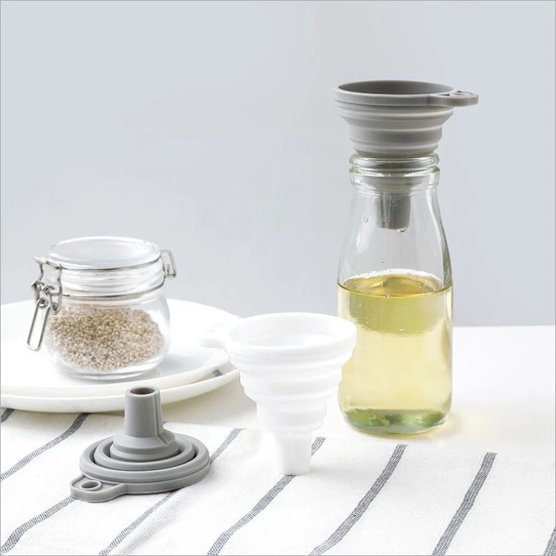 

Collapsible Silicone Funnel Kitchen Supplies Household Large Funnel Large Caliber Oil Pot Funnel Liquid Dispensing Kitchen Tools