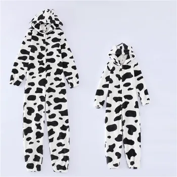 

kids winter plush pajamas parent-child hooded sleepwear onesies for boys girls blanket sleepwear home costume VKSL1054
