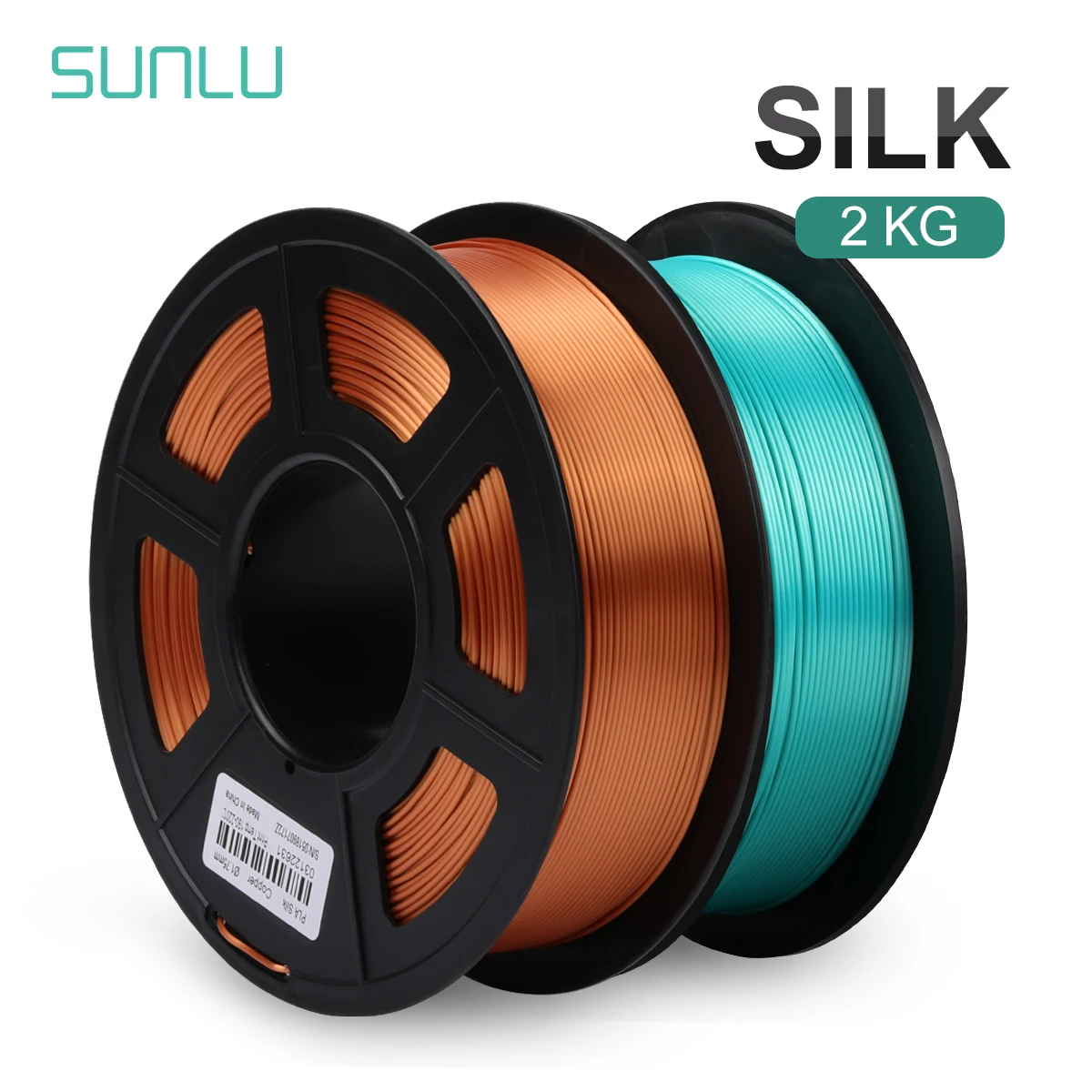 SUNLU Silk PLA Filament 1.75mm 1KG 2Rolls Shiny Metal-like Black Red Colors 3D Printer for DIY Artwork Printing | Компьютеры и офис