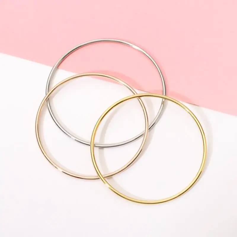 Нержавеющая сталь Классический круглый один браслет простой закрытый тонкий