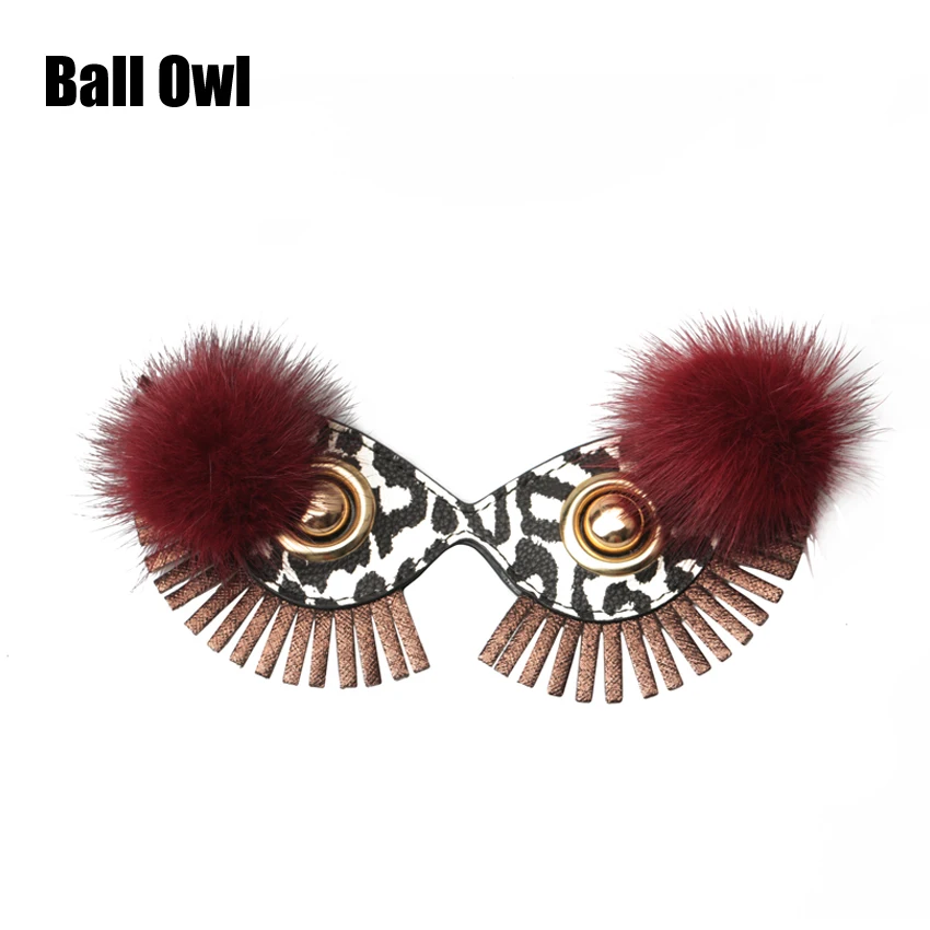 Ball Owl SOOLALA дизайнерские съемные солнцезащитные очки сумка Сова коробка для очков из искусственной кожи Чехол для очков Кожаный Чехол для очков s для женщин - Цвет: Ball Owl
