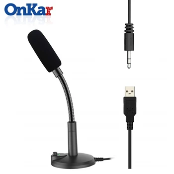 

Universal Adjustable USB 3.5mm Aux Port Studio Microphone Plug and Play USB Condenser Microphone for PC/Laptop
