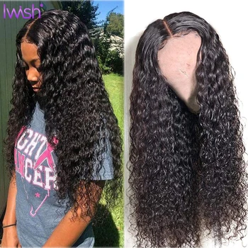 

30 Inch Wig Water Wave Wig Brazilian Closure Wig Iwish 150% Remy Human Hair 4x4 Lace Closure Wig Pre Plucked With Baby Hair