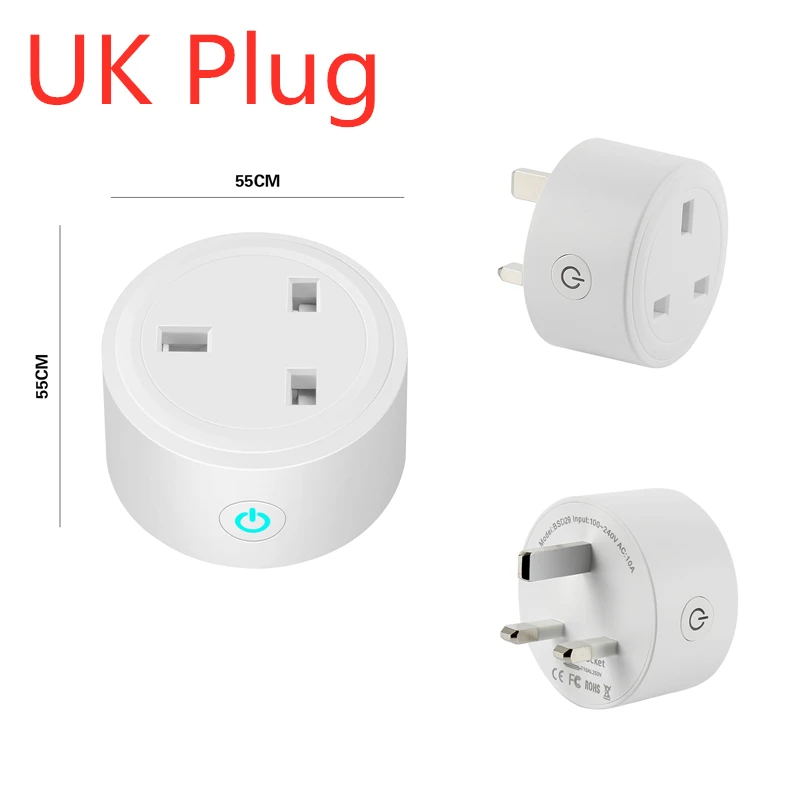 UK Plug 01 Мини умная розетка WiFi Беспроводная розетка США Великобритания ЕС ZA вилка умный дом голосовой пульт дистанционного управления таймер работа с Alexa Google Home IFTTT - Цвет: UK Plug 01