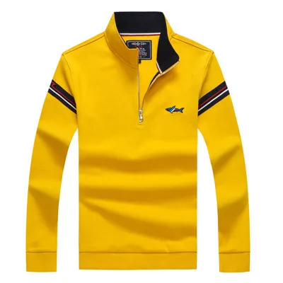 Высокое качество, модный мужской свитер с круглым вырезом, вязаный Повседневный пуловер, Tace& Shark, брендовые свитера, желтый, красный, темно-синий, белый - Цвет: 8825-YELLOW