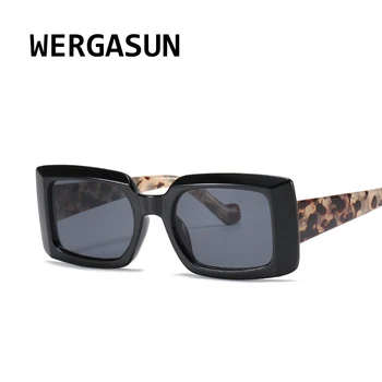 

WERGASUN Sunglasses Women Men Trendy Vintage Brand Designer Hip Hop Square Gradient Lens Sun Glasses Female Eyewear UV400