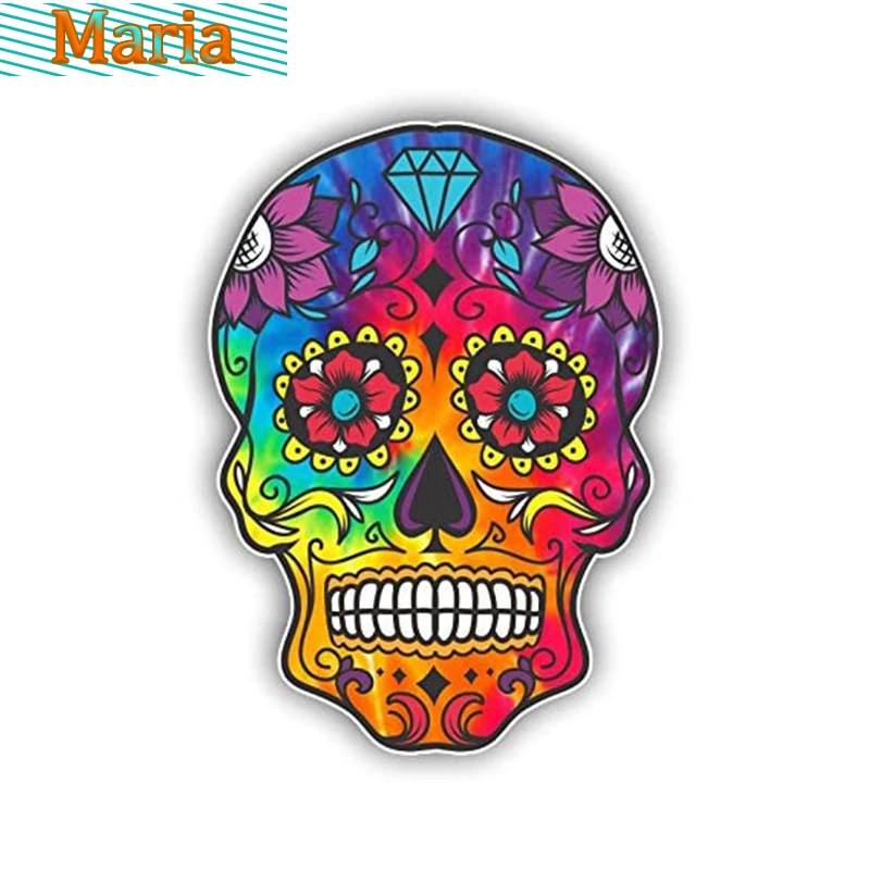 

Junkie Graphic Sugar Skull Stickers Dia De Los Muertos Decals Mexico Death's Day Stickers Suitable for Laptops,Car,Helmet