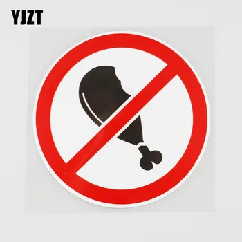 

YJZT 11.1CMX11.1CM Prohibition Sign PVC Decal Drumsticks Car Sticker Accessories 11B-0159