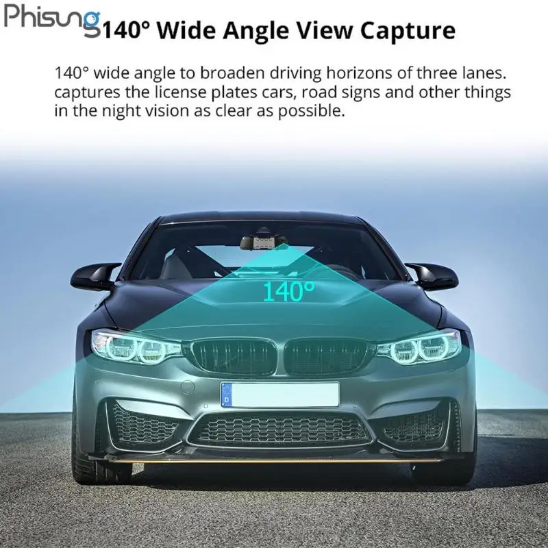 Phisung H800 Full HD 1080P Автомобильная dvr камера 9,36 дюймов зеркало заднего вида Dashcam