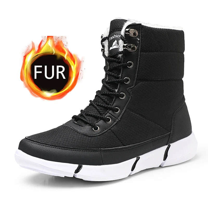 Мужские ботинки зимняя обувь мужские водонепроницаемые зимние с теплым мехом