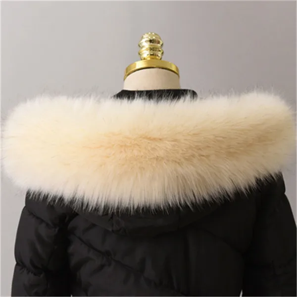 Горячее новое прибытие енота Gaux меховой воротник зимний шарф для женщин зимние куртки капюшон меховой Декор многоцветный шаль Мужское пальто - Цвет: Beige