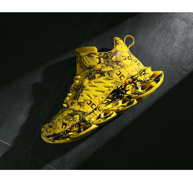 Модная Мужская Уличная обувь в стиле хип-хоп с граффити; высокие массивные кроссовки; сезон осень-лето; Повседневная обувь; теннисные для мальчиков; Masculino; Прямая поставка