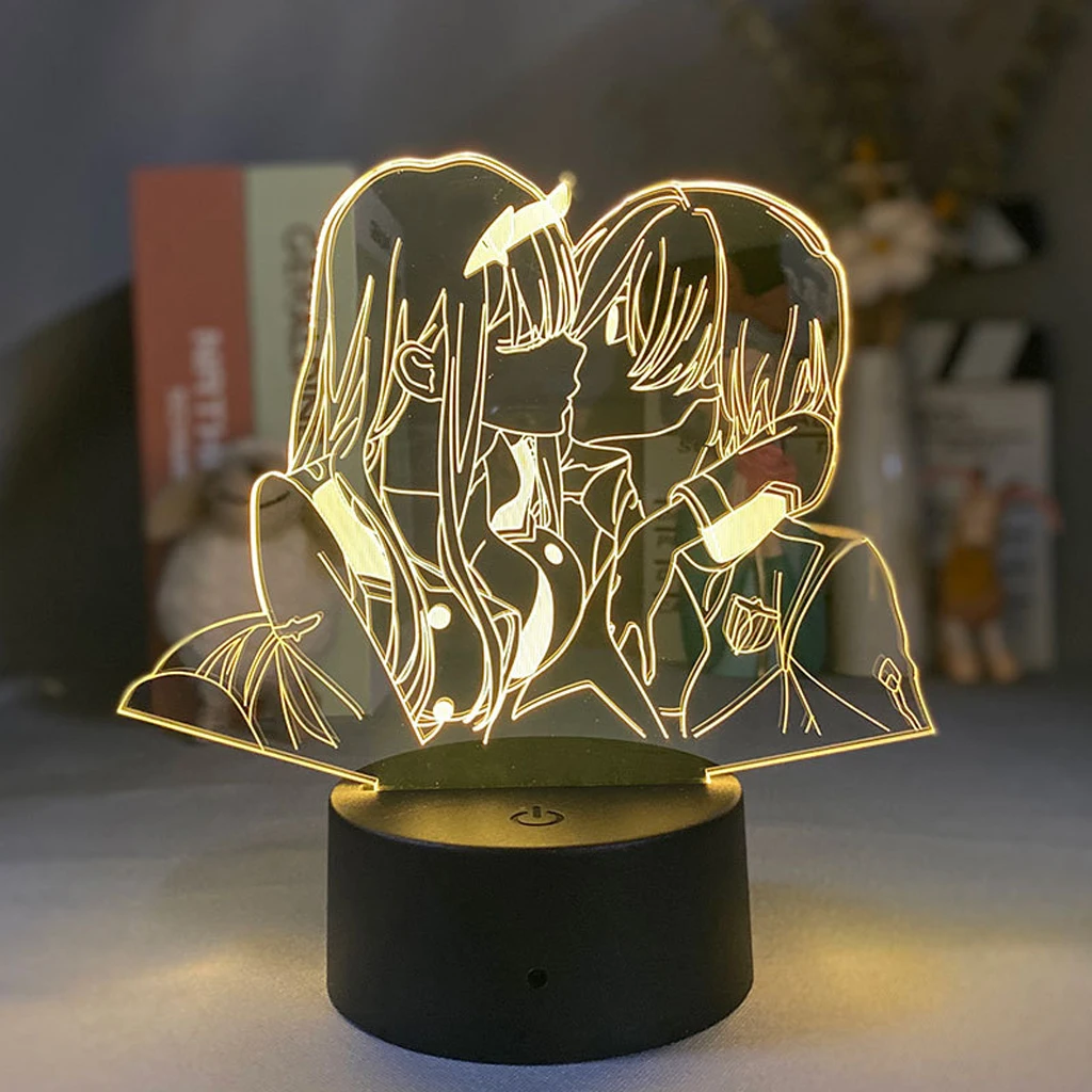 star wars night light Attack On Titan LED Night Light Anime Figure Sunset Lamp Banana Fish Decor Kid Gift Base And Acrylic Board Are Sold Separately candle night