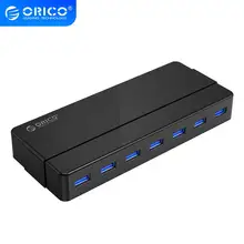 ORICO USB HUB 7/4 Port USB3.0 HUB de bureau avec adaptateur secteur 12V répartiteur USB pour accessoires informatiques
