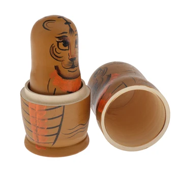 

5pcs Set Wooden Russian Stacking Doll Creative Nesting Dolls Toy Matryoshka Toy