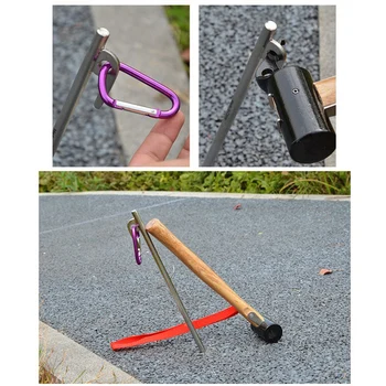 

4Pcs Tent Stakes Burly Forged Steel Metal Camping Tent Pegs Ground Nail 40CM