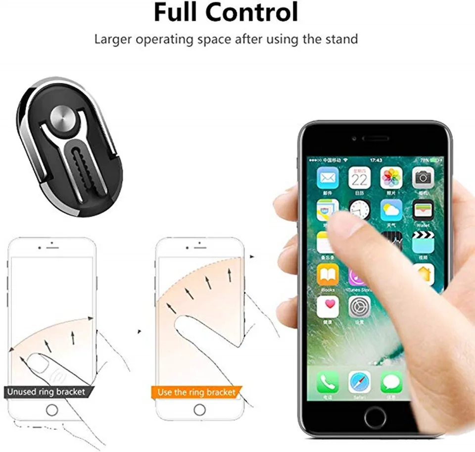 Многоцелевой держатель для мобильного телефона, автомобильный держатель с креплением на выходе на 360 градусов, магнитный держатель телефона с кольцом на палец