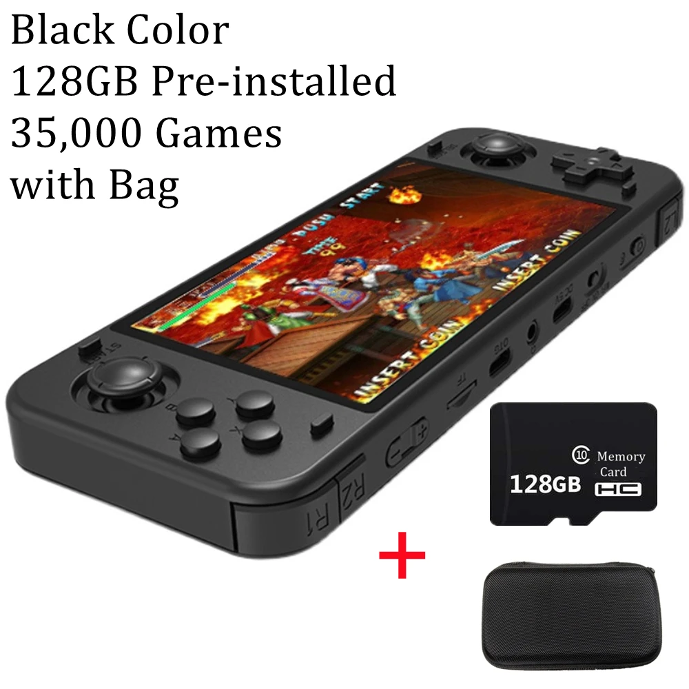 Best IPS 5 inch screen RGB10 MAX Retro Handheld Portable Game Console 64G 128G 20000 games Quad Core support bluetooth wifi 