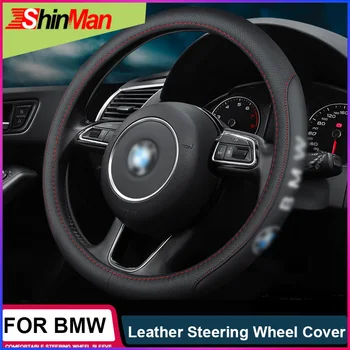 

ShinMan Car steering wheel cover leather vehicle 38cm FOR bmw E91 2 3 4 5 6 series x3 x4 x5 x6 x7 covers steering wheel