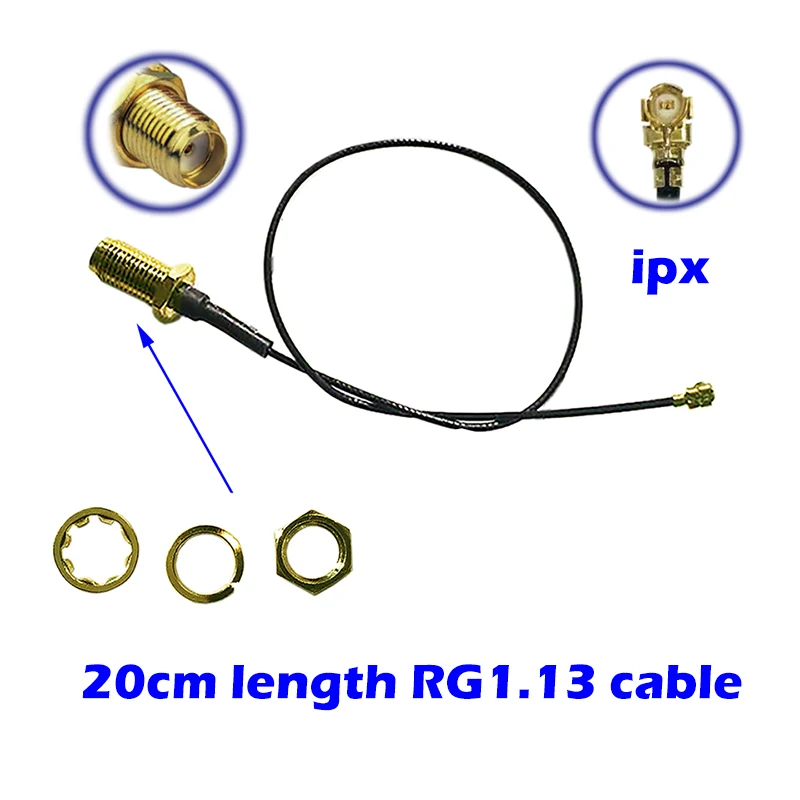 433MHz Antenna Kit 5dbi External Omni Directional SMA Connecter IPX U.FL 20 cm RG1.13 Cable Signal Booster Node Lorawan