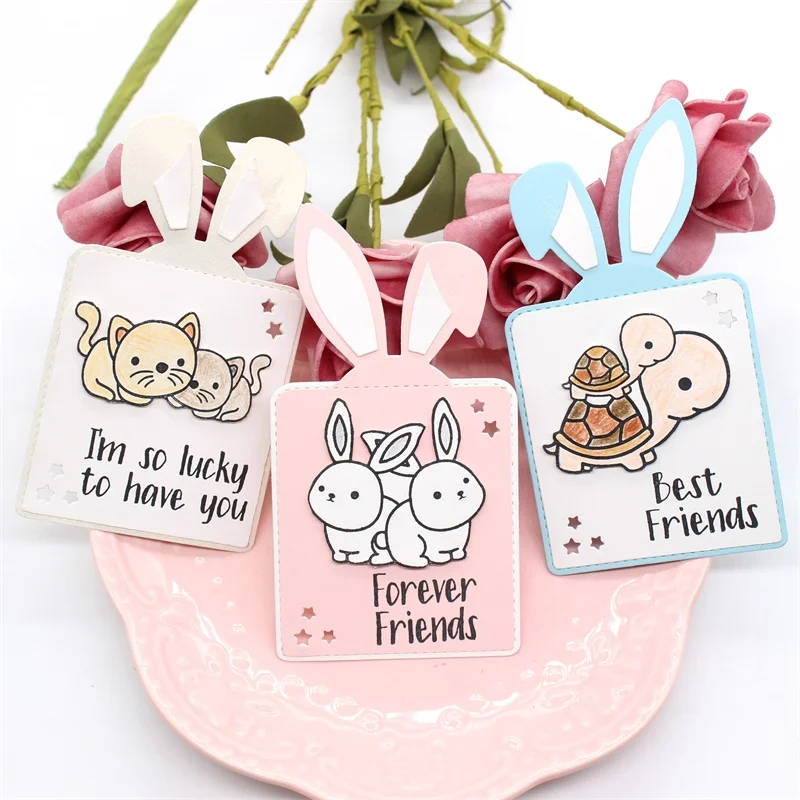 

KSCRAFT Bunny Gift Tags Metal Cutting Dies for DIY Scrapbooking/Card Making/Kids Fun Decoration Supplies