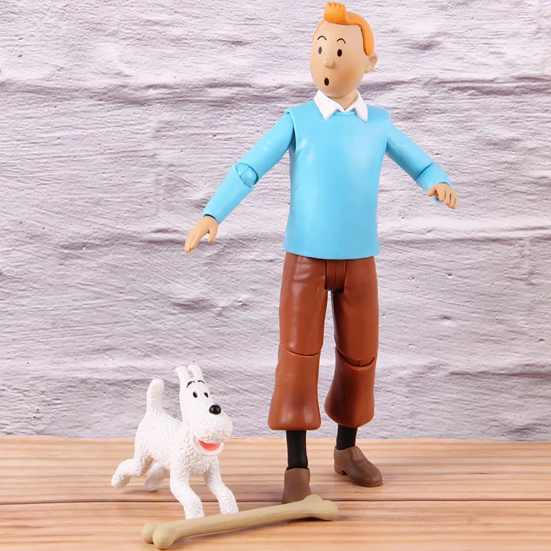 The Adventures of Tintin Tintin and Milou Figures PVC Action Figure Collectible Model Toy Doll Anime Gift For Kids