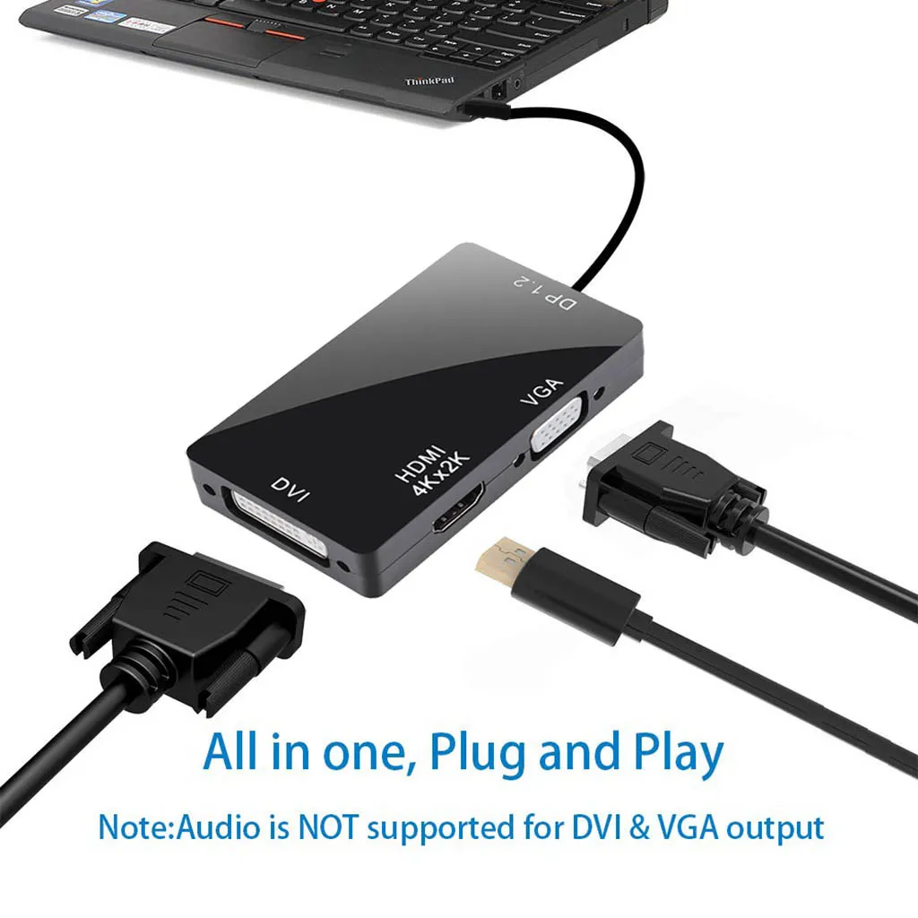 Ouhaobin 3 в 1 Дисплей порт 2 DP к HDMI DVI VGA Кабель адаптер 1080P дисплей конвертер разъем| |