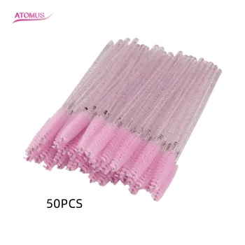 

50pcs Shiny Disposable Eyelash Applicator Wand Curler Brush Set Mascara Eyebrow Spoolers Comb Wands Spoolies Brushes Makeup Tool