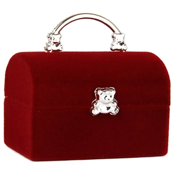 

Jewelery Box Display Case for Ring Earrings Box Organizer - Red