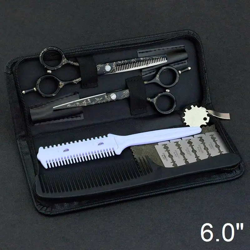5503C60-Kit Case 6 дюймов японские ножницы для стрижки волос Профессиональный парикмахерский набор для парикмахерской de coiffure филировочные ножницы парикмахерские ножницы - Цвет: 5503C60-Kit Case
