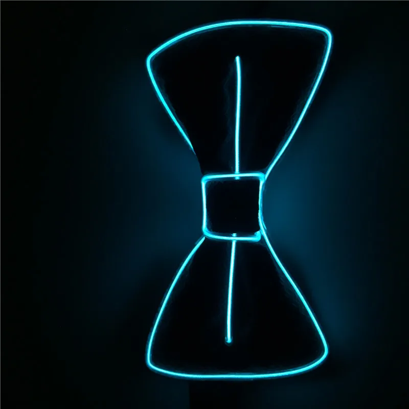 Ice blue Светодиодный светящийся нарядный галстук-бабочка EL проволочные Костюмы Аксессуары неоновый галстук-бабочка для клубной танцевальной вечеринки Рождество Хэллоуин D40 - Цвет: Ice blue