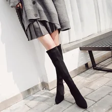 

Fashion Modern Boots Women Knee-High 2022 New Spring Autumn De Mujer Socks Boots Stretch Fabric Woman High Heel Shoes Ladies