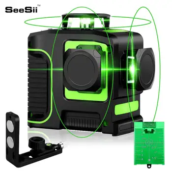 

12 Lines 3D Laser Level Green Laser Line Self-Leveling 360 Degree Horizontal & Vertical Cross Lines With Tripod Outdoor