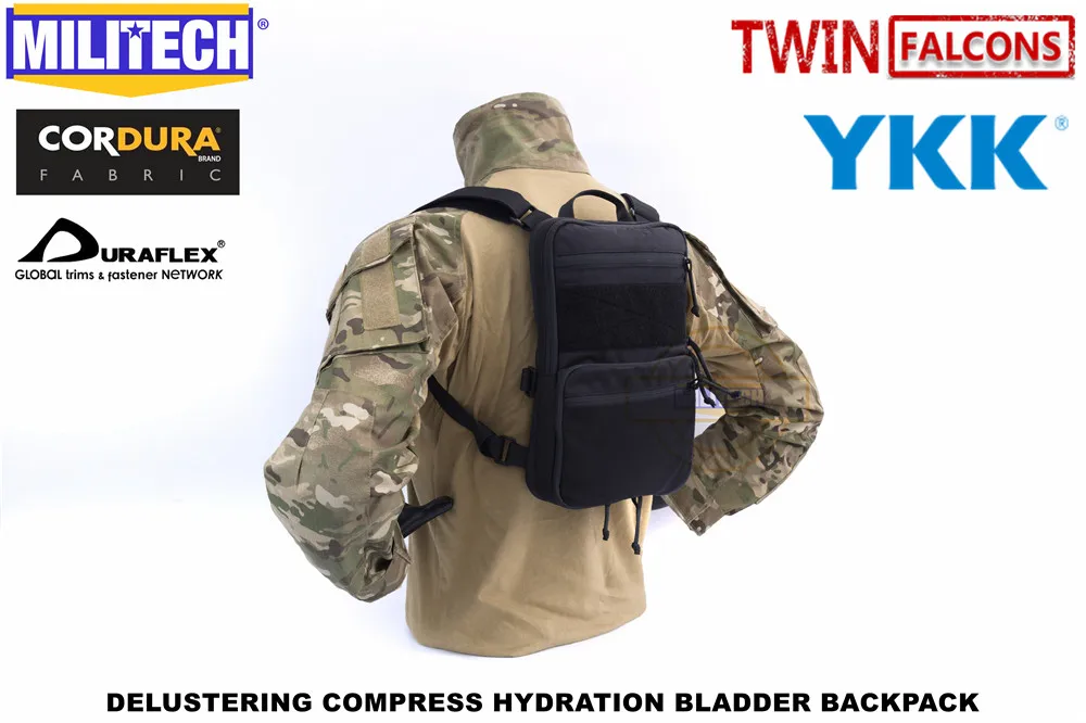 Bexiga de Água Militech Compressa Flatpack Hidratação Mochila Mk3 Compatível 8l Bolsa Milspec tw 500d Cordura Delusted 5 Militech compressa flatpack hidratação mochila mk3 compatível