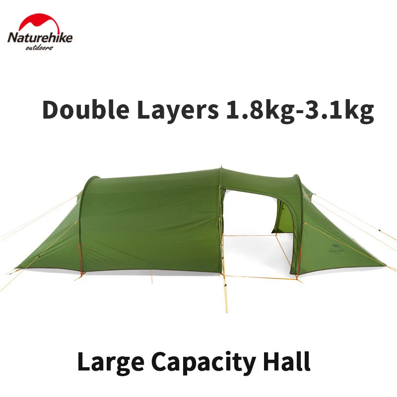Naturehike палатка для кемпинга Opalus туннель 2 4 человек Сезона Палатка Сверхлегкая