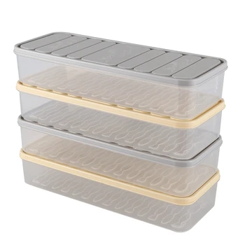 

4 Pcs Set Refrigerator Food Preservation Storage Box Plastic Freezer Space Saver Food Container Organization Rack Kitchen Storag