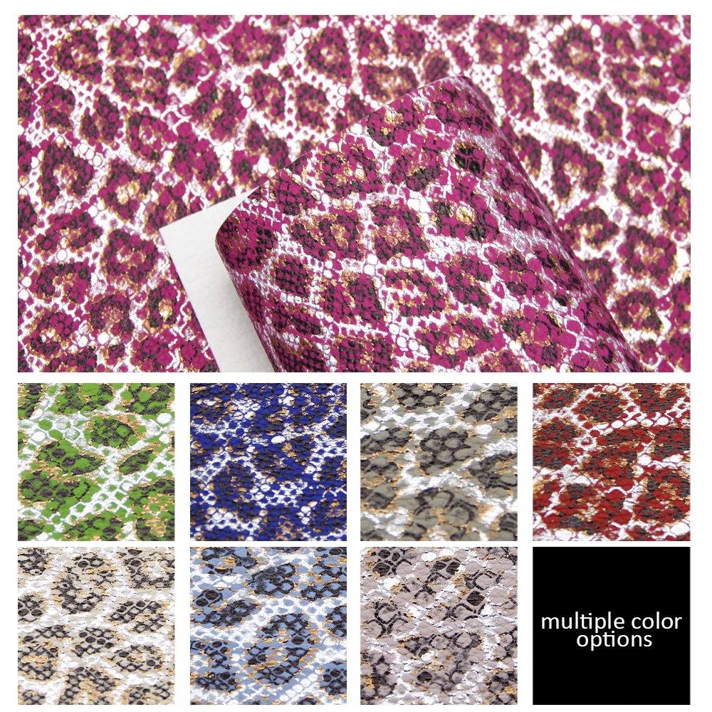 20*34cm Leopard Sliver Foil Litchi Synthetic Leather,DIY Handmade Materials For Making Handbag Crafts,1Yc6648