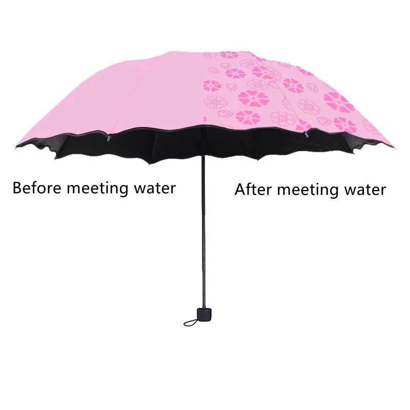 Women's Rain Umbrella Three Folding Anti UV Parasol Fashion Lady Portable Girl Childrend Gifts | Дом и сад