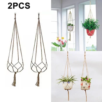 

Macrame Plant Hanger Jute Braided Rope Hanging Flower Pot Basket Decoration Set