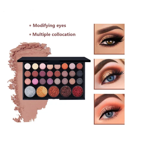 Colors Glitter Eyeshadow Natural Makeup Eyeshadow Bright/Warm Eye Makeup Glam Eyeshadow Base Nude Eyeshadow Cheap Cosmetics