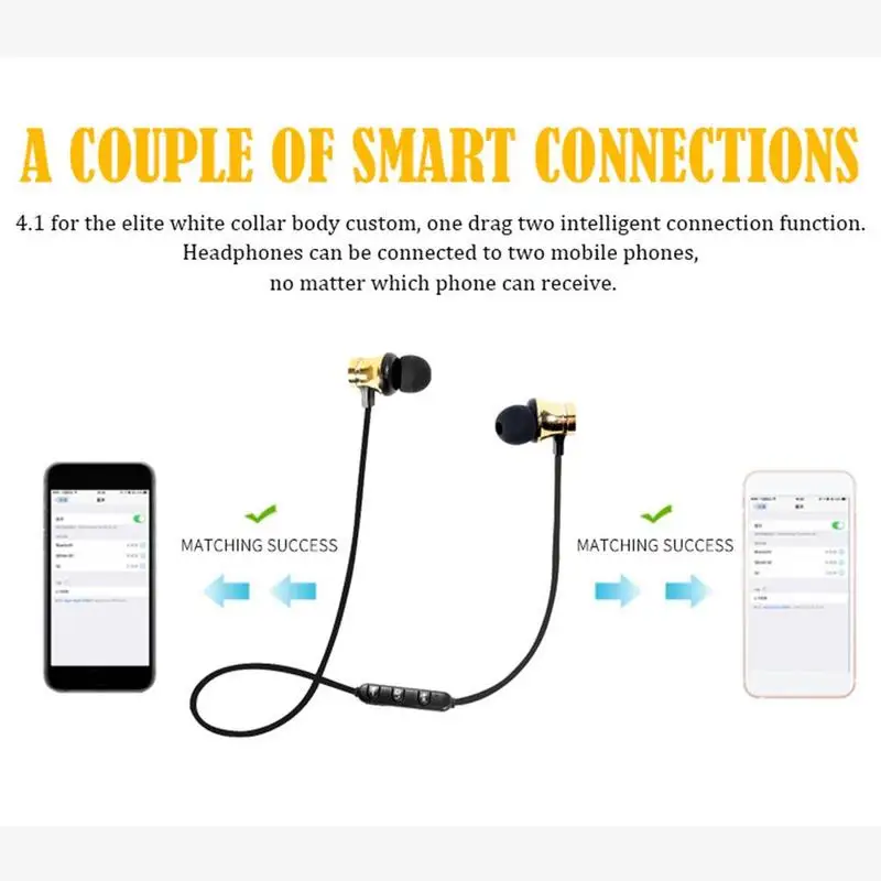 Новые беспроводные магнитные притяжения спортивные Bluetooth наушники портативные