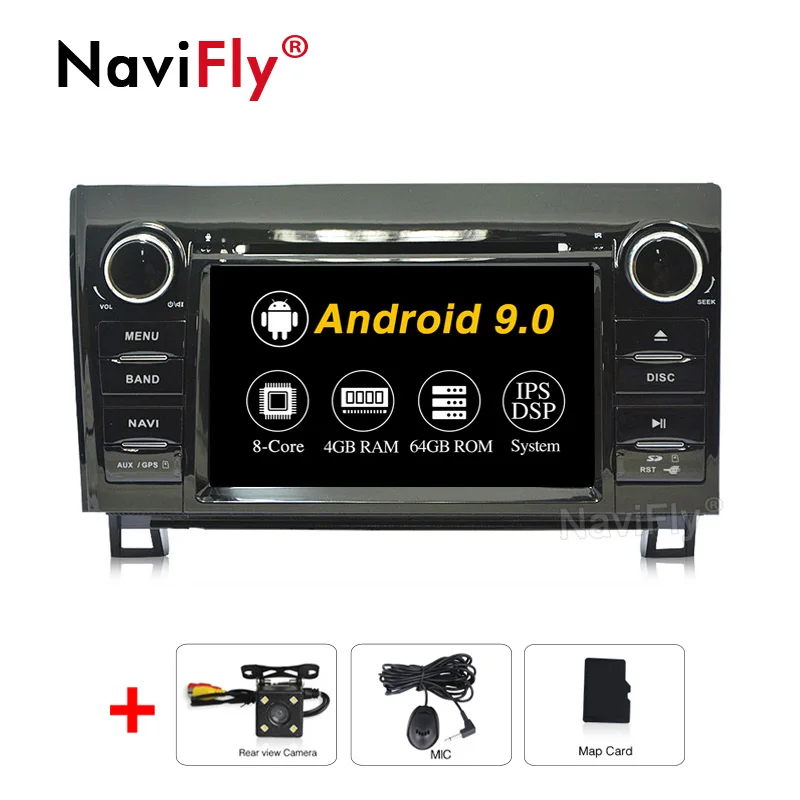 NaviFly ips DSP 4 Гб+ 64 ГБ Android 9,0 автомобильный dvd-радиоплеер для Toyota Tundra 2007-2013 Sequoia 2008- авто gps навигация wifi - Цвет: 4GB-64GB-CAM