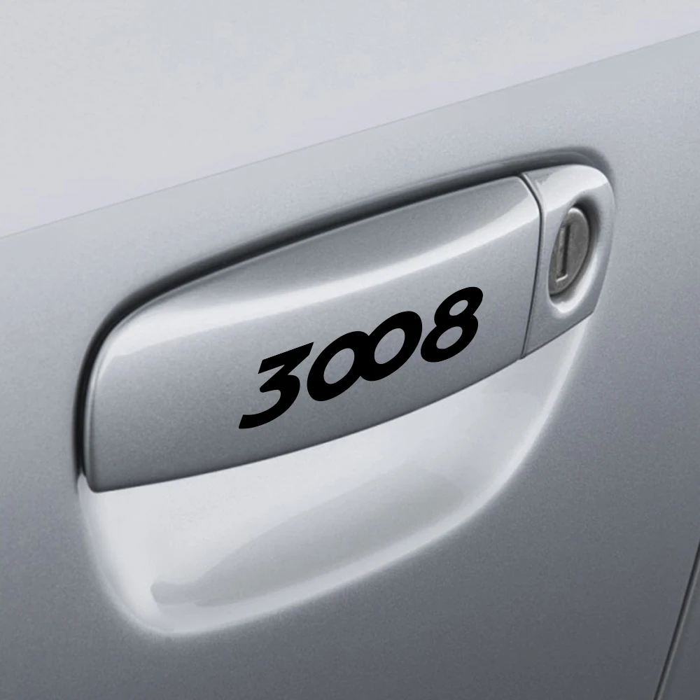 4 шт. Авто наклейки виниловые дверной на ручку для Peugeot 307 206 308 407 207 208 508 2008 301 306 408 107