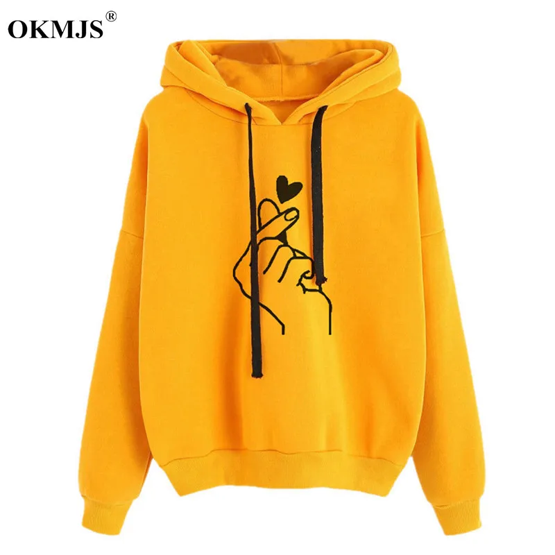 

Women casual Sweatshirt Pullover Solid kpop Love clothes Hoodie Spring Autumn Ladies Hooded sudadera mujer Sweatshirt hoodies