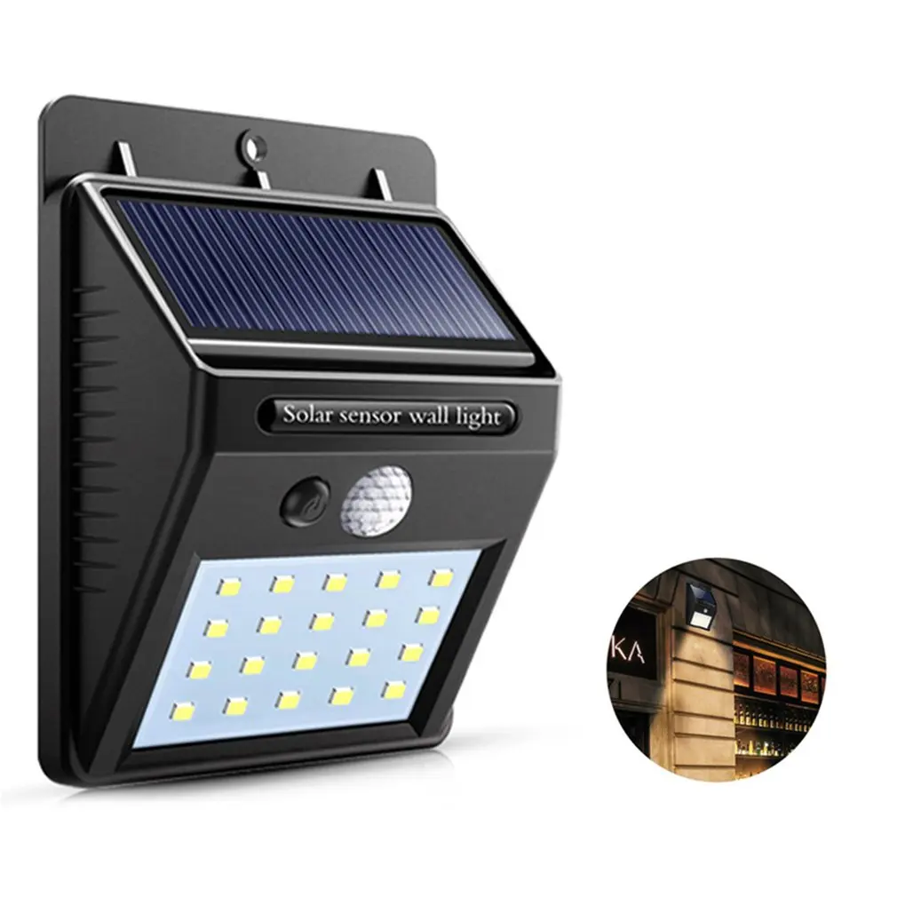 Waterproof 20 LED Solar Lights Motion Sensor Wall Light Outdoor Garden Yard Lamp